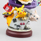 Pokémon Diorama 20CM featuring Pikachu, Charizard, and Mew Interacting with Classic Nintendo Game Boy Consoles.