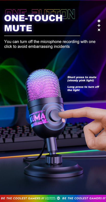 Onikuma M930 RGB USB Condenser Gaming Microphone
