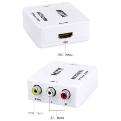 Adapter Converter AV to HDMI Video Audio AV2HDMI - White