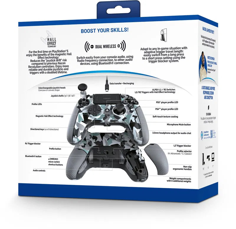 NACON Revolution 5 Pro Wireless Gaming Controller for PS5 | PS4 | PC - Arctic Camo