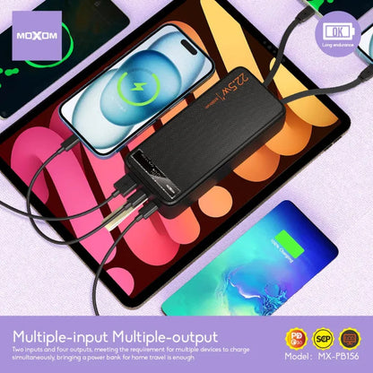 MOXOM 30000mAh PD20W SCP22.5W Power Bank