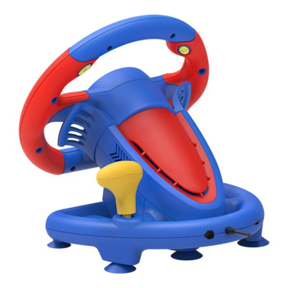 PXN V3 Pro 180 Degree Steering Wheel with Pedals, Vibration Feedback for PC, PS3, PS4, Xbox One & Series XS, Nintedno Switch - Red/Blue