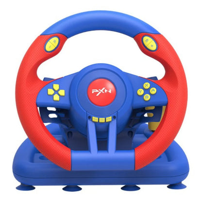 PXN V3 Pro 180 Degree Steering Wheel with Pedals, Vibration Feedback for PC, PS3, PS4, Xbox One & Series XS, Nintedno Switch - Red/Blue
