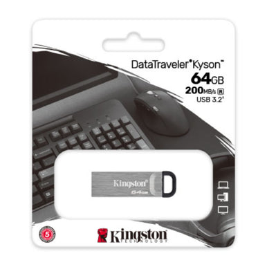 Kingston DataTraveler Kyson High Performance USB 3.2 Metal Flash Drive | Speeds up to 200MB/s -  32GB | 64GB | 128GB