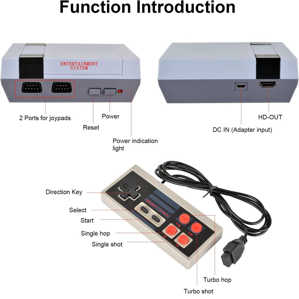 Classic Retro Game Console with 621 8-bit Games - HDMI Output