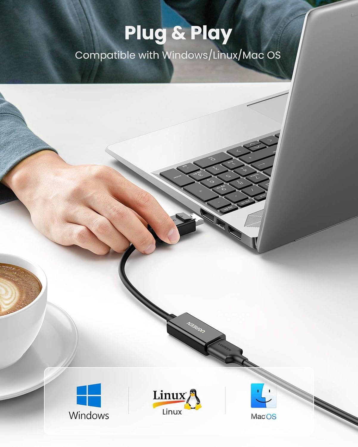 UGREEN DisplayPort To HDMI Adapter 4K@60Hz DP Male To HDMI Female Converter, 144Hz 1080P Support, Gold-Plated, 25cm Cable, AMD NVIDIA Compatible | MM137-70694