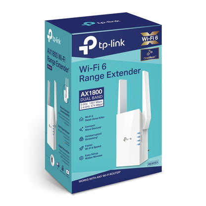 TP-Link AX1800 WiFi 6 Extender(RE605X)-Internet Booster, Covers up to 1500 sq.ft and 30 Devices,Dual Band Repeater up to 1.8Gbps Speed, AP Mode, Gigabit Port
