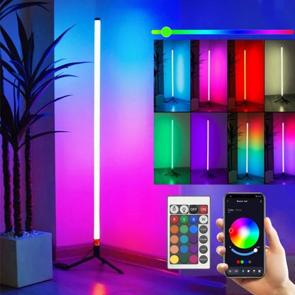 LED column floor lamp, living room RGB+WW+CW, used for room decoration, USB power supply, Nordic indoor atmosphere floor lamp.