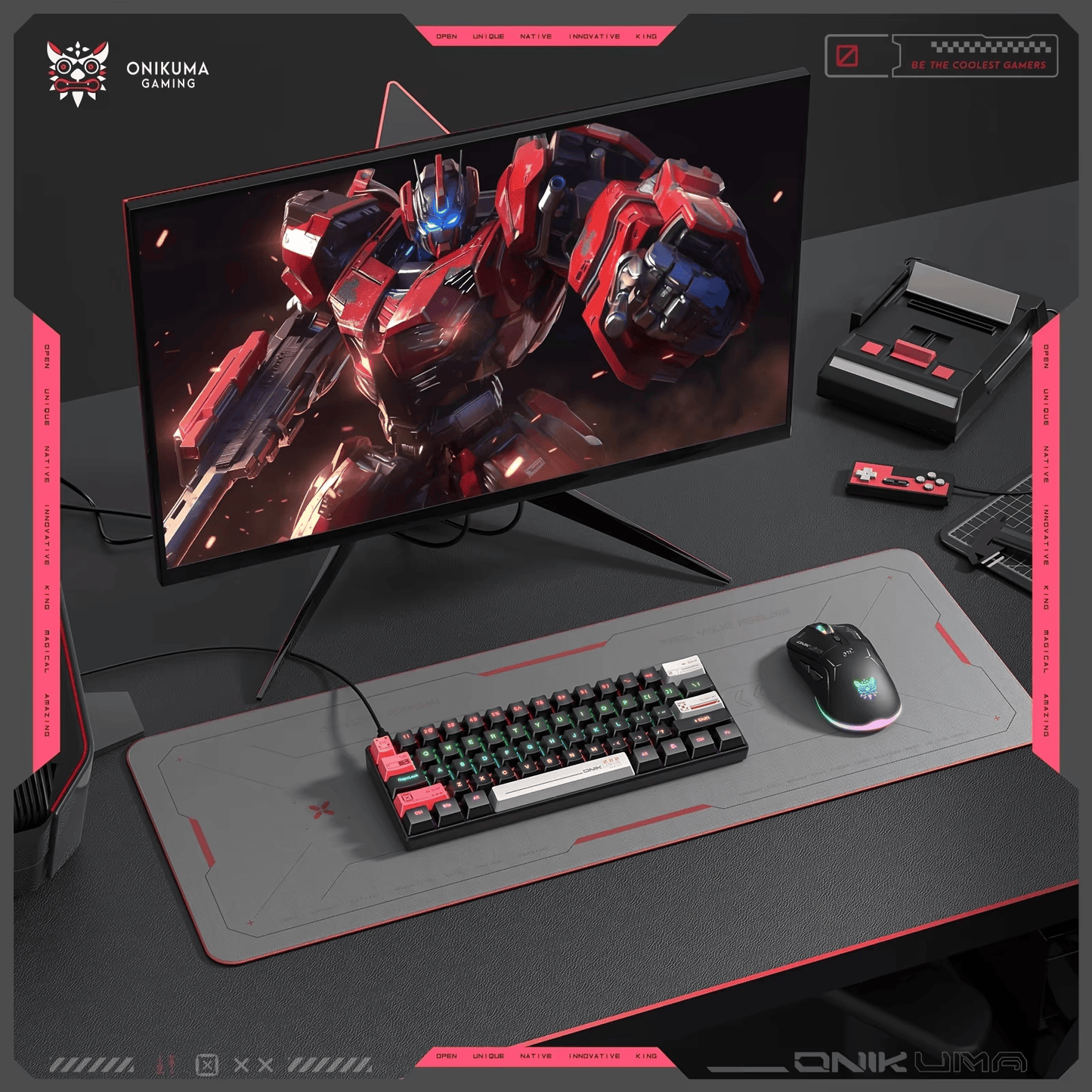 ONIKUMA G55 Mechanical Gaming Keyboard 61 Keys Layout RGB Customized Wired Colorful LED Backlit Keyboard