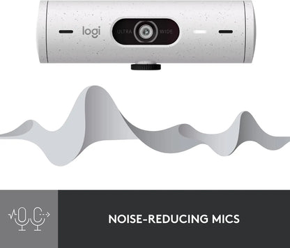 Logitech Brio 500 Full HD 1080p Webcam With Auto Light Correction RightLight 4, Auto-Framing RightSight - White