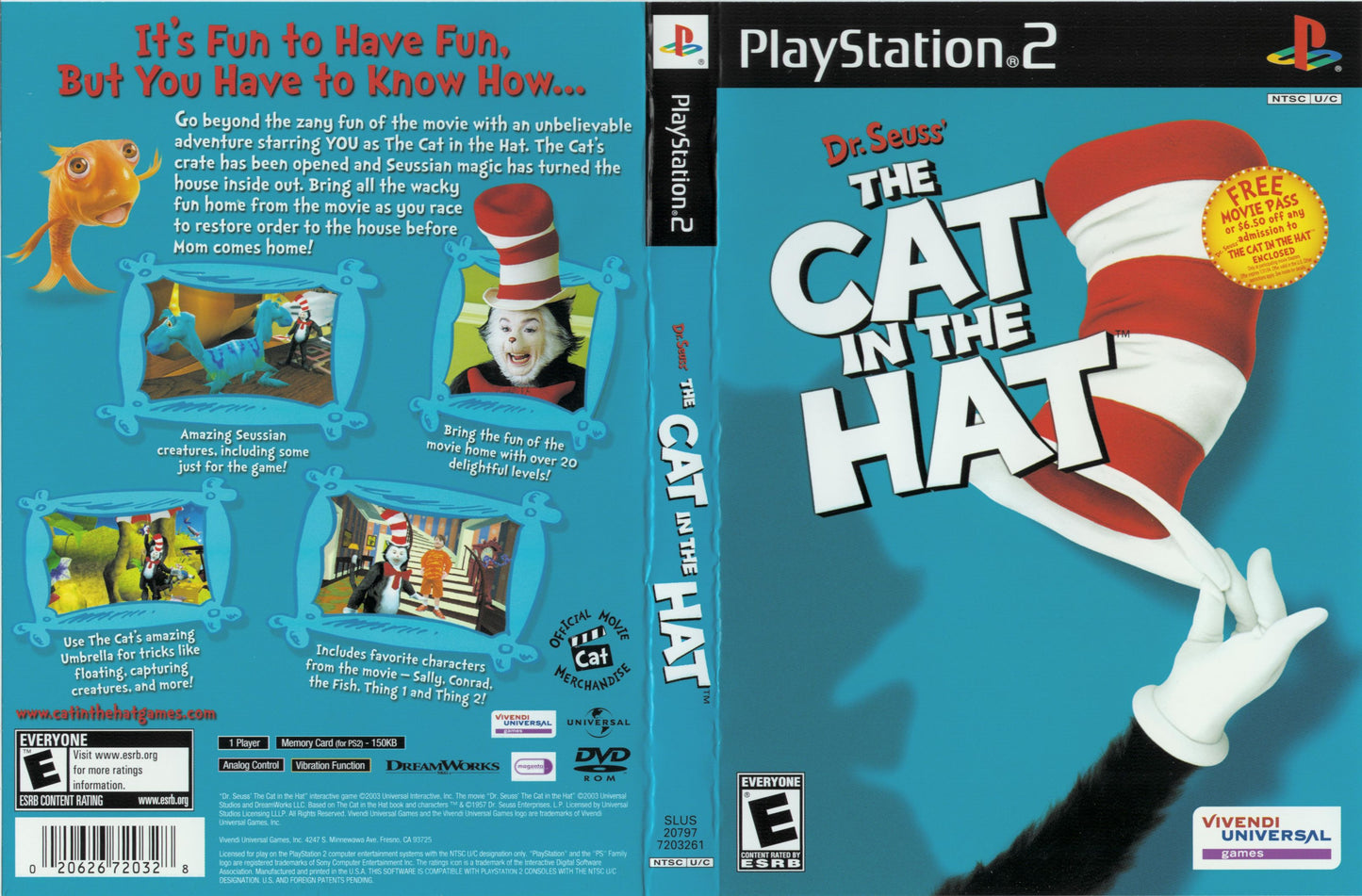 Dr Seuss' The Cat In The Hat - PlayStation 2 (USED)