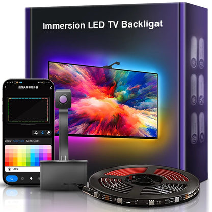 TUYA Immersion Wi-Fi TV LED Backlight with 1080P Camera Sync to Screen for 55-65 inch TV/PC Compatible with Alexa & Google Assistant