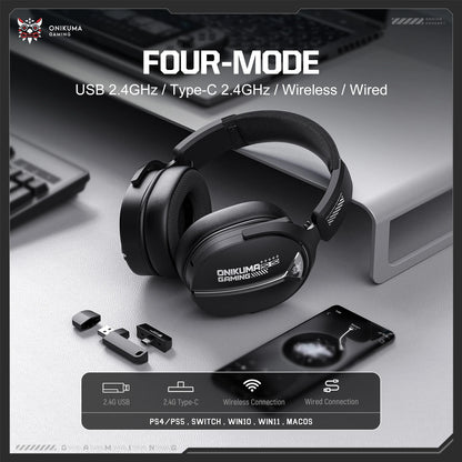 Onikuma GT887 4-Mode Gaming Headset with Microphone - Black