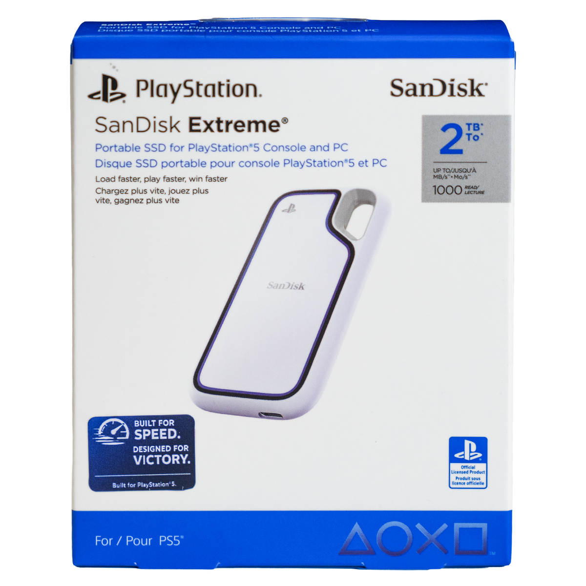 Sandisk 2TB Extreme Portable SSD for PS5 Edition, Up to 1050MB/s Read Speeds