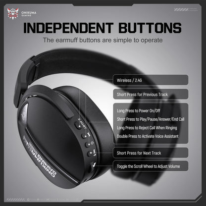 Onikuma GT887 4-Mode Gaming Headset with Microphone - Black