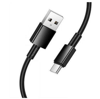 HOCO X119 USB Type-C Fast Charging Cable | 1 Meter | Nylon Braided | 3A High-Speed Charge | Aluminum Alloy Connector | Durable & Lightweight