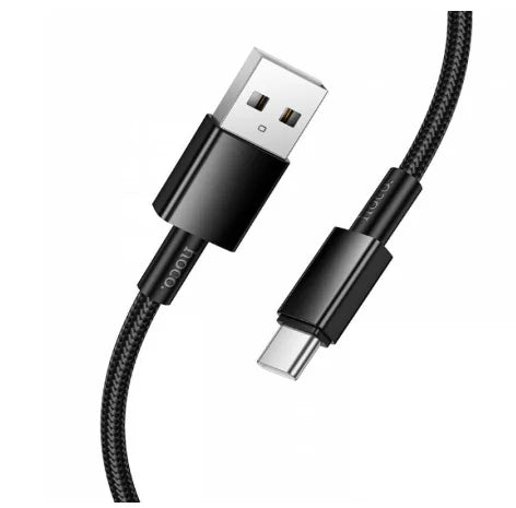 HOCO X119 USB Type-C Fast Charging Cable | 1 Meter | Nylon Braided | 3A High-Speed Charge | Aluminum Alloy Connector | Durable & Lightweight