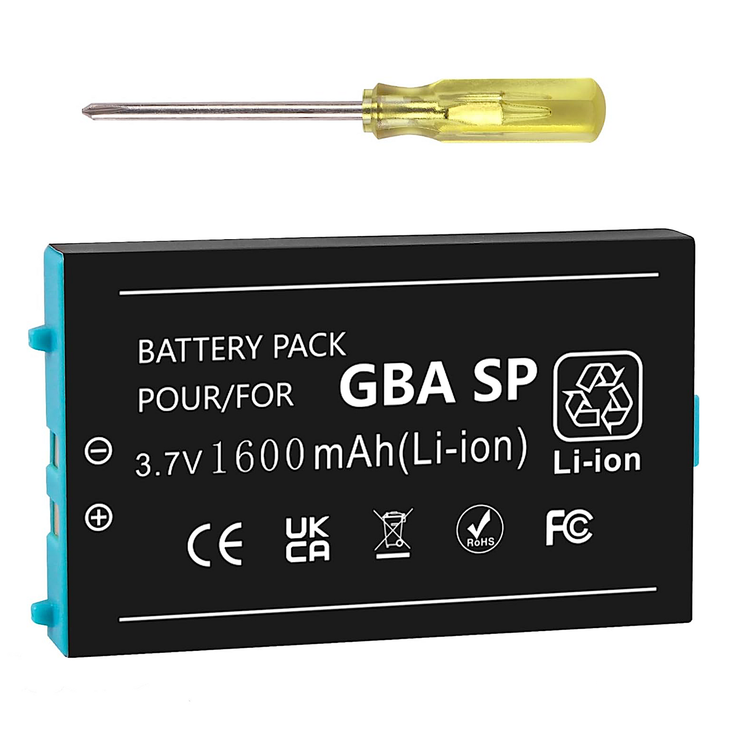 Nintendo Gameboy Advance SP (GBA SP), 1600mAh Rechargeable Battery Replacement