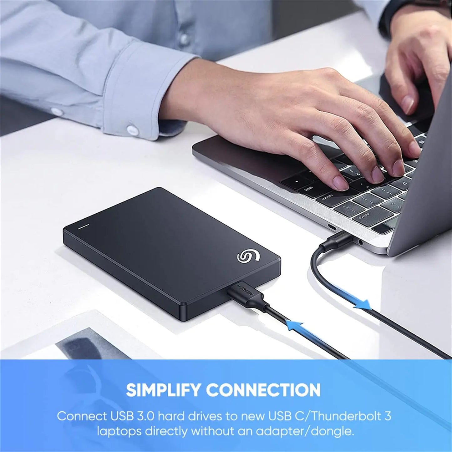 UGREEN USB C to USB 3.0 Micro B Cable, Fast Charging and Data Sync Transfer Cord, Compatible with Samsung Galaxy S5 Note 3 Seagate WD Toshiba External Hard Drive Camera, 1 Meter