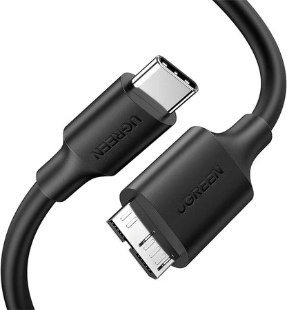 UGREEN USB C to USB 3.0 Micro B Cable, Fast Charging and Data Sync Transfer Cord, Compatible with Samsung Galaxy S5 Note 3 Seagate WD Toshiba External Hard Drive Camera, 1 Meter