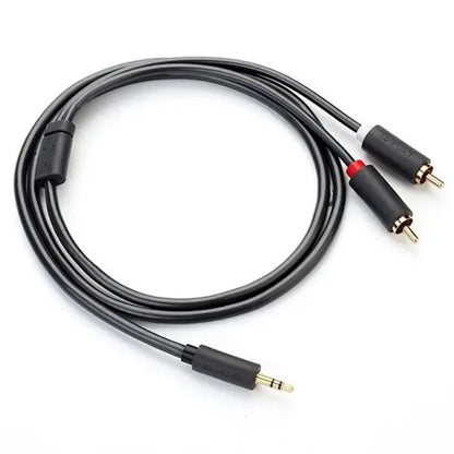 UGREEN 3.5mm to 2 RCA Audio Cable 1.5M – Gold-Plated AV102, Hi-Fi Stereo Sound, Tinned Copper Core, Shielded PVC, Universal Compatibility – Grey