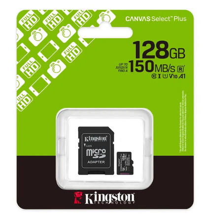 Kingston Canvas Select Plus microSDXC Card – Class 10 UHS-I, 150MB/s Read, A1 App Performance, Android & Camera Compatible - 128GB | 256GB