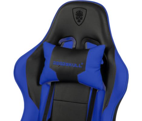 DeadSkull Comfort Gaming Chair With Footrest - Black / Blue