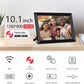 WiFi Digital Picture Frame Smart Photo Frame 10.1 Inch - 1280x800 IPS Screen, 32GB, Easy Setup, Motion Sensor, Share Photo Video via APP - Wooden | Black