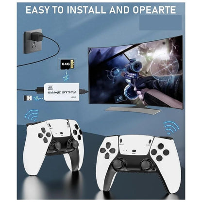 وحدة تحكم ألعاب ريترو متقدمة بدقة 4K: وحدات تحكم شبيهة بـ PS5، وأكثر من 20,000 لعبة