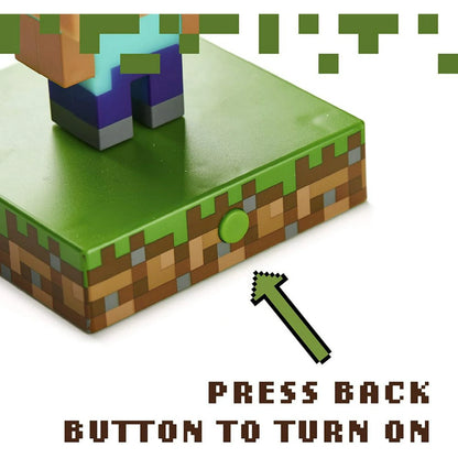 مصباح ستيف أيقوني ثلاثي الأبعاد من ماين كرافت - قابل لإعادة الشحن بمنفذ USB من النوع C - ماين كرافت ميرش