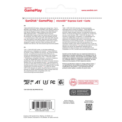 SanDisk 512GB microSD Express Card - Up to 880MB/s Read, Up to 650MB/s Write, 220MB/s Sustained Write, U3, C10 - for Nintendo Switch 2