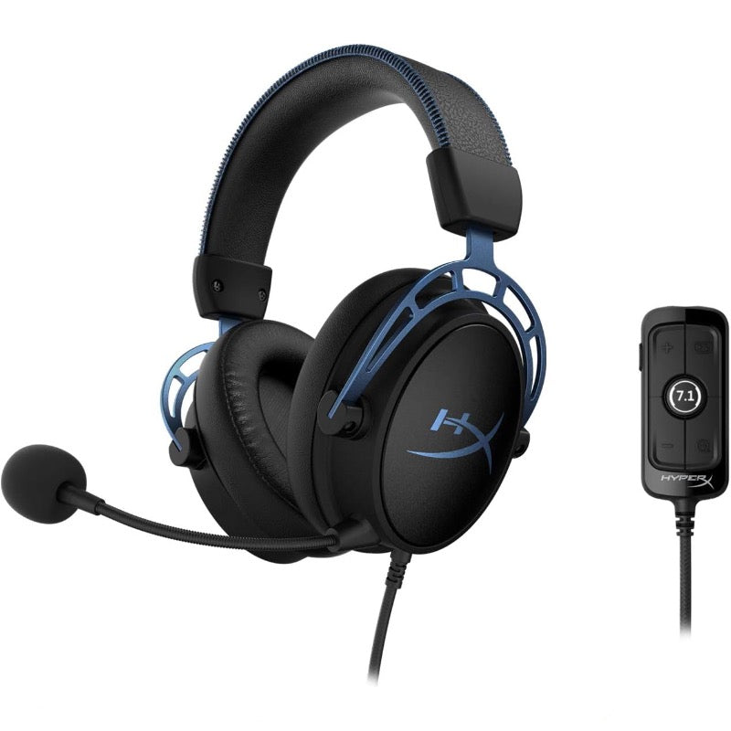 HyperX Cloud Alpha S - PC Gaming Headset, 7.1 Surround Sound - PC, PS5, Xbox Series X|S - RED | BLACK - BLUE