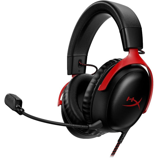 HyperX Cloud III – Wired Gaming Headset, PC, PS5, Xbox Series X|S - RED | BLACK