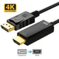 DisplayPort To HDMI 4K Cable 1.8 meters High-Speed 18Gbps 3840×2160@60Hz 2.0 HD Audio/Video, Dual-Mode DP++, Durable PVC, Gold-Plated Connectors, for PC – PS3/4 – Laptop – TV – Monitor – Projector | BLACK