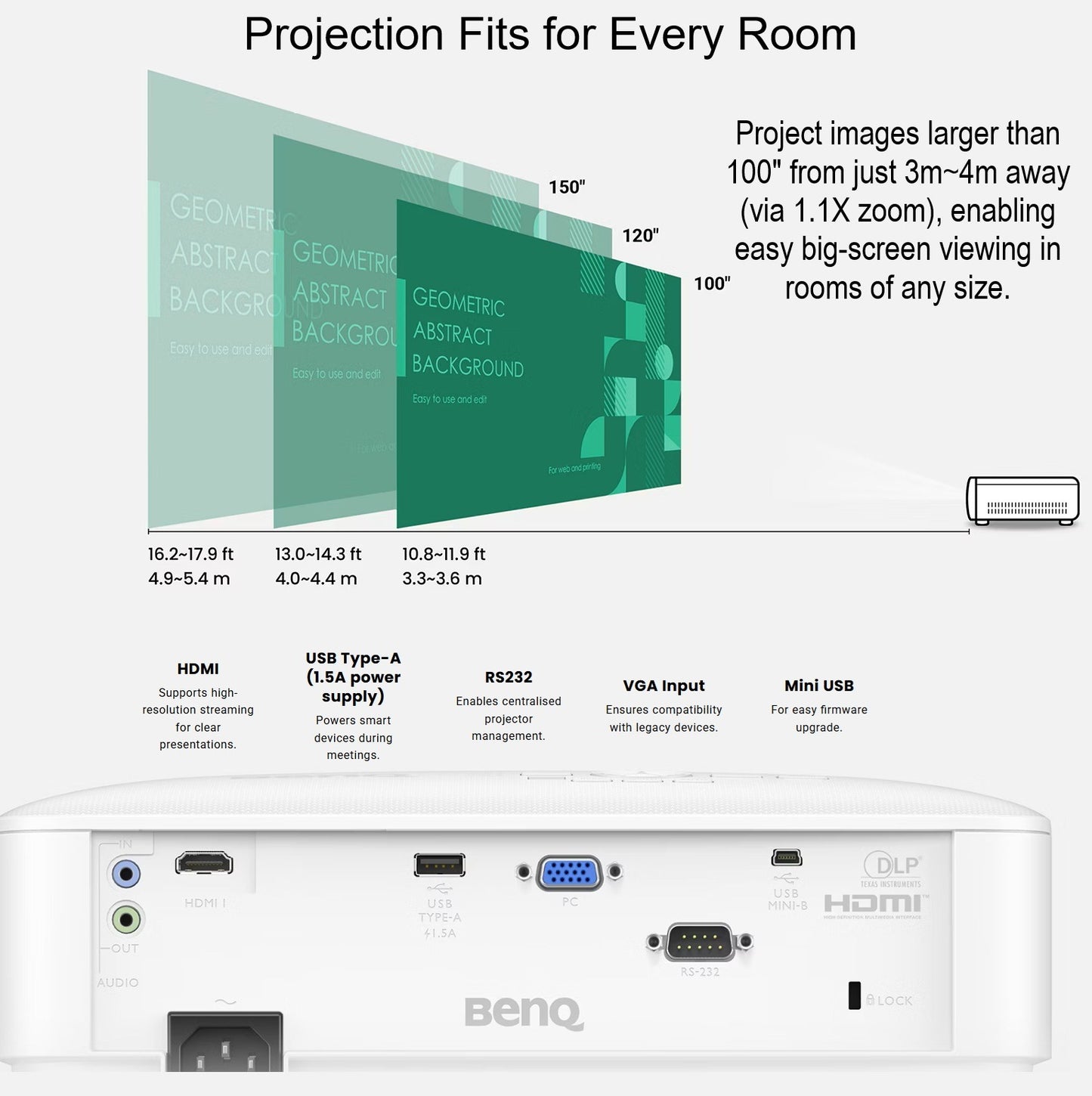 BenQ MX560C XGA Projector 4000 ANSI Lumens – 20,000:1 Contrast, SmartEco Power Saving, Auto Keystone, HDMI & USB Connectivity, 10W Speaker, 7 Color Modes