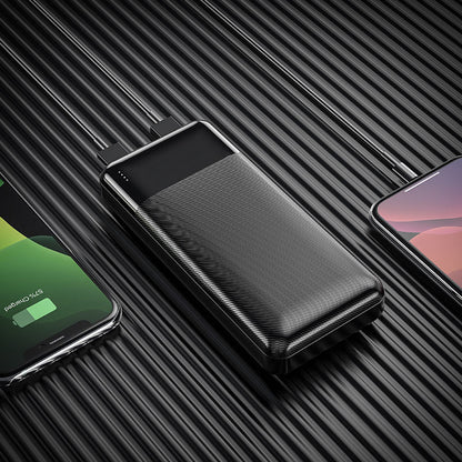 HOCO J72A Easy Travel 20000mAh Power Bank With Dual USB 2A Output | Micro-USB & Type-C Input | LED Power Indicator | Lithium Polymer Battery | ABS Flame-Retardant Shell | Black