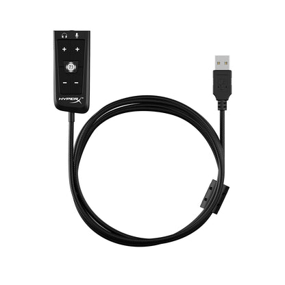 HyperX Cloud II 7.1 Surround Sound USB Audio Card With DSP, Mic Noise Cancellation, Audio Control Box, Braided Cable, Plug N Play For PC And PS4 | Black