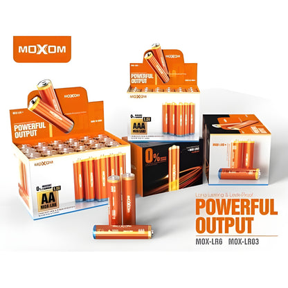 MOXOM MOX-LR03 AAA High Performance Alkaline Battery 1.5V - Pack Of 24 Batteries