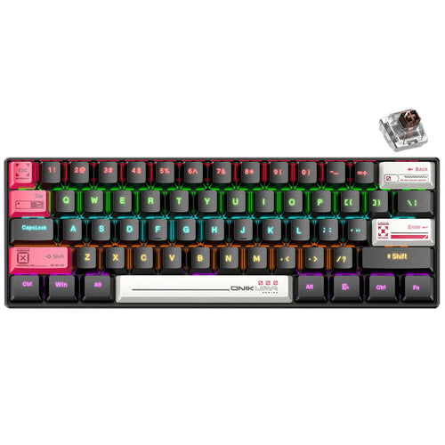 ONIKUMA G55 Mechanical Gaming Keyboard 61 Keys Layout RGB Customized Wired Colorful LED Backlit Keyboard