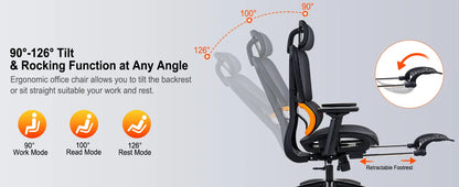 Meetion CHR31 Breathable Ergonomic Gaming E-Sport Chair with Footrest