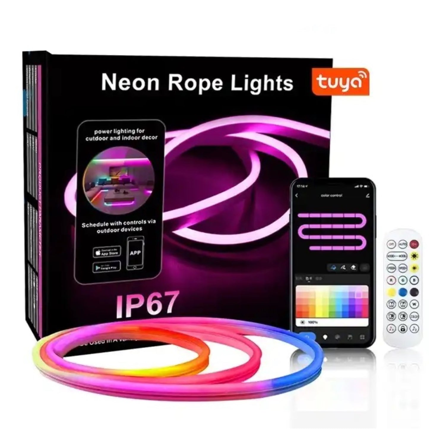 RGB Neon IP67 WIFI Neon Rope Light DIY Bar APP Control Music Sync