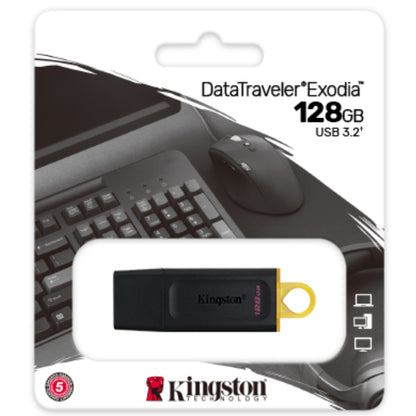 محرك أقراص فلاش Kingston DataTraveler Exodia سعة 128 جيجابايت بمنفذ USB 3.2 