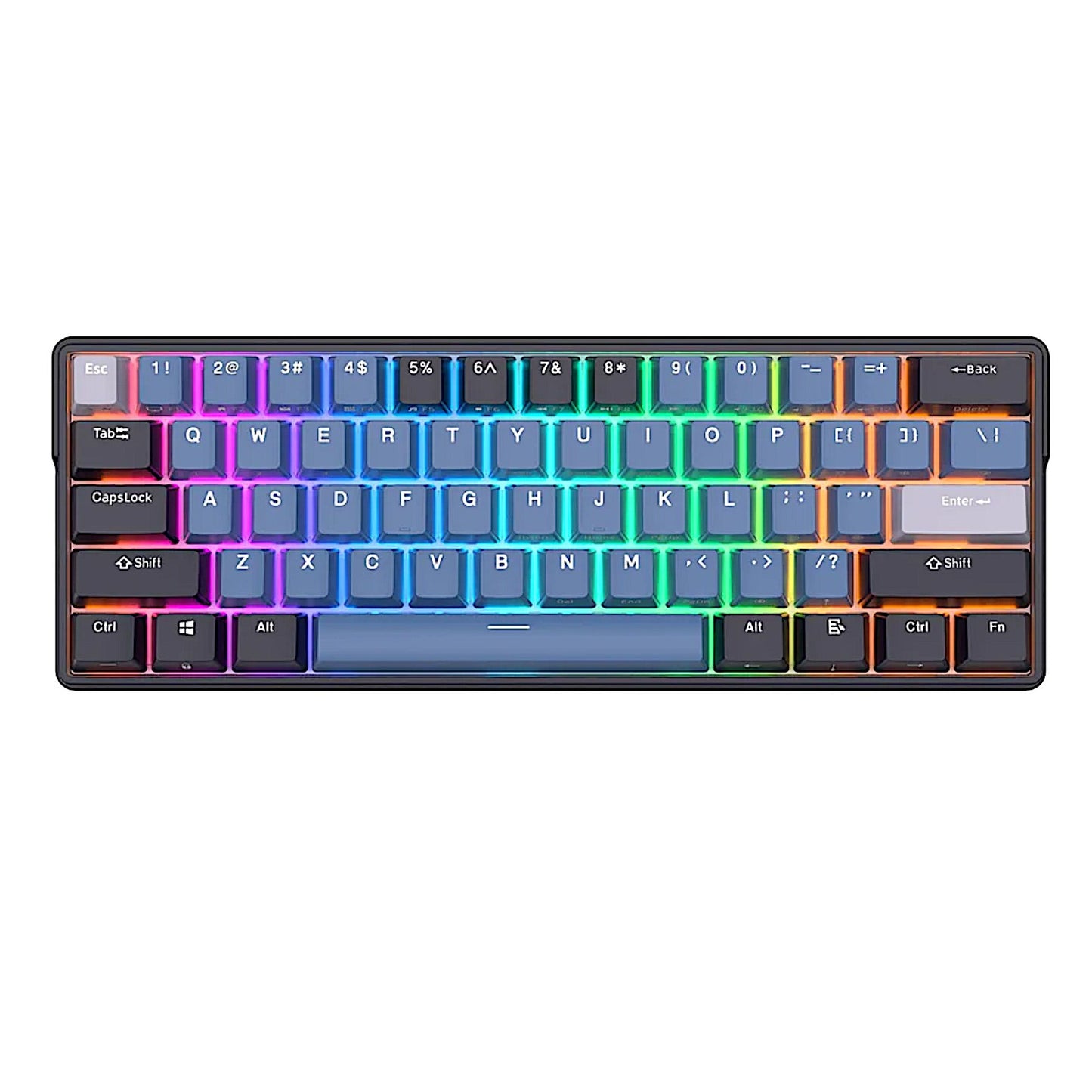 Royal Kludge RK61 Plus Triple Mode RGB 61-Keys Hot-Swappable Mechanical Keyboard Indigo - Brown Switch