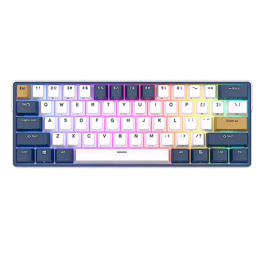 Royal Kludge RK61 Plus Triple Mode RGB 61-Keys Hot-Swappable Mechanical Keyboard Klein Blue - Blue Switch
