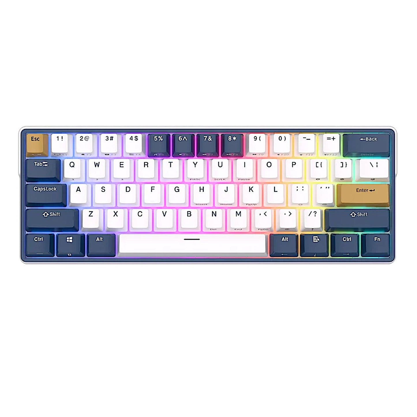 Royal Kludge RK61 Plus Triple Mode RGB 61-Keys Hot-Swappable Mechanical Keyboard Klein Blue - Blue Switch