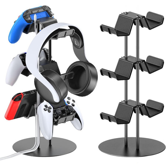 Kytok Controller Desk Stand 3 Tiers with Cable Organizer, Universal Controller & Headset Display Stand