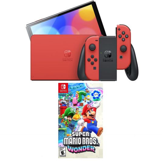 Nintendo Switch - OLED Model: Mario Red Edition With Super Mario Bros Wonder Bundle