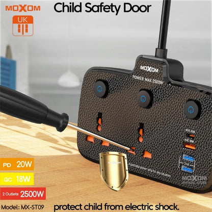 MOXOM High Duty Power Strip 2500W Wall Mount Extension Plug Socket With USB Type C Port Extention Cord MX-ST09
