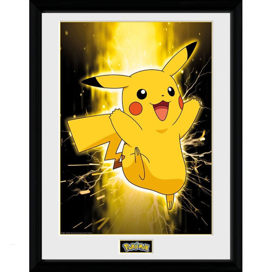 Pokemon Pikachu Glow 30 x 40 cm Framed Print