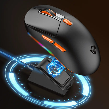 Meetion GW38 Wireless Tri-Mode Mouse with Magnetic Charging Dock - Black | White